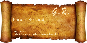 Gancz Roland névjegykártya
